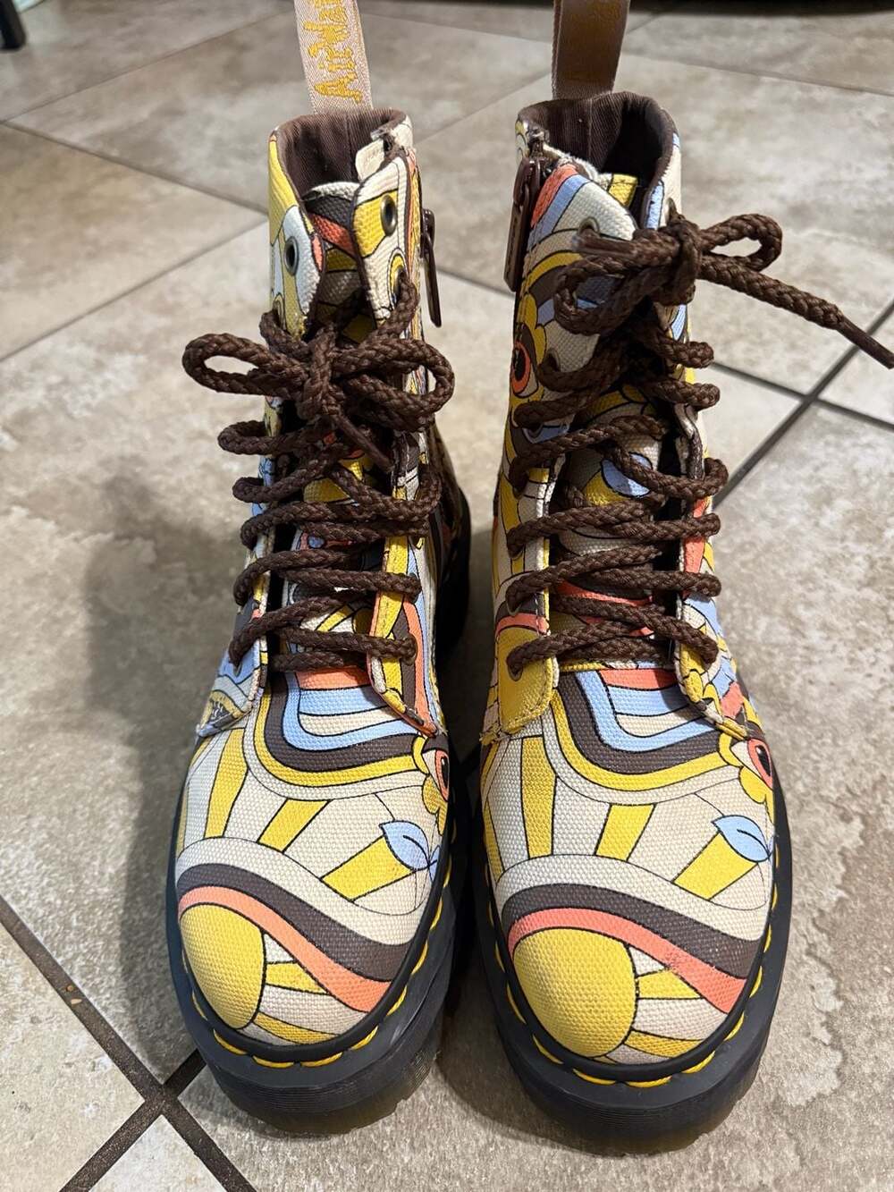 Dr. Martens Jadon Retro Ray Kemble Canvas Platform 8-Eye Boots